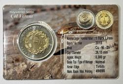 2015 Çöl Varanı Hayvanlar Serisi 1 TL Hatıra Bimetal Para Kartlı Koleksiyonluk