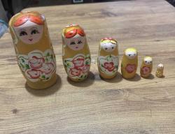 Dekoratif Geleneksel 6’mı Matruşka Bebek Seti - El Boyaması