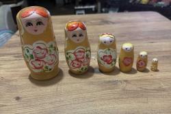 Dekoratif Geleneksel 6’mı Matruşka Bebek Seti - El Boyaması