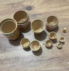 Dekoratif Geleneksel 6’mı Matruşka Bebek Seti - El Boyaması