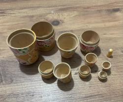 Dekoratif Geleneksel 6’mı Matruşka Bebek Seti - El Boyaması
