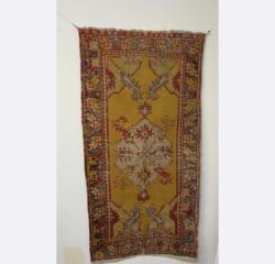 Kilim - 75 cm - 150 cm - Antika Türk Halısı İpek üzerine yün - Profesyonelce temizlenmiş - Türkiye - 20. yüzyıl ortaları Antika Türk Halısı ISparta Altın Rengi Zemin