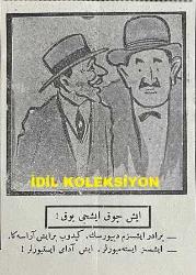 Osmanlıca Karagöz Mizah Dergisi-Gazetesi, Orijinal Dönem Basım, (Ottoman Magazine-Newspaper-Journal Illustré Cara-Gueuz) - 28 Şubat 1926 - Sayı: 1873 - Karikatürist Kozma Togo'nun İsmet İnönü'yü Tasvir Eden Çalışması: Dostluk İyi Amma Kıskananlar Var. 