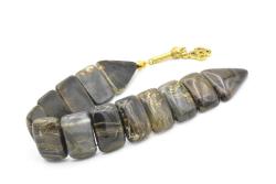 İri Taneli Hareli Kahverengi Toz Kehribar Balık Tesbih