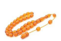 Şükrü Baba Yapımı Bilek Boy Turuncu Sıkma Kehribar Tesbih