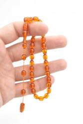 Şükrü Baba Yapımı Bilek Boy Turuncu Sıkma Kehribar Tesbih