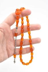 Gümüş Kaplama Kamçılı Kapsül Kesim Turuncu Katalin Tesbih