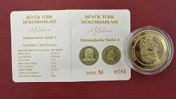 ***EN UYGUN FİYAT*** 1000 Metelik 2024. Büyük Türk Hükümdarları, Metehan. Gökbörü Sertifikalı, Çil, 1000 Adet Proof Baskı