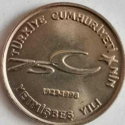 TÜRKİYE 1999  100.000  LİRA  HATIRA Türkiye Cumhuriyeti'nin 75.yılı