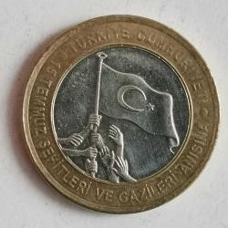 TÜRKİYE  2016    1  LİRA    HATIRA 15 TEMMUZ ŞEHİTLERİ VE GAZİLERİ