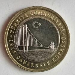 TÜRKİYE  2022    1  LİRA    HATIRA  1915 ÇANAKKALE KÖPRÜSÜ