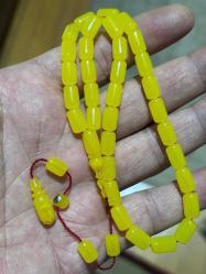 Osmanlı sıkma kehribar tespih habbeden büyük üstat Faruk yağmur usta eseri imzası üzerinde Osmanlı sıkma tespih