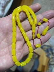 Osmanlı sıkma kehribar tespih habbeden büyük üstat Faruk yağmur usta eseri imzası üzerinde Osmanlı sıkma tespih