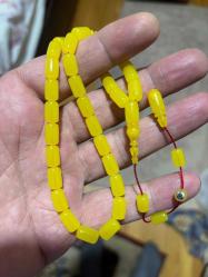 Osmanlı sıkma kehribar tespih habbeden büyük üstat Faruk yağmur usta eseri imzası üzerinde Osmanlı sıkma tespih