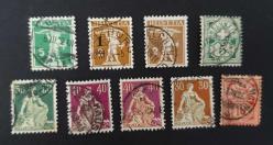 Isvicre damgalı klasik pullar lotu