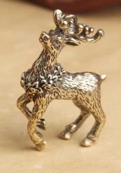 Pirinç Geyik Figürü – Mini Dekoratif Biblo