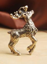 Pirinç Geyik Figürü – Mini Dekoratif Biblo