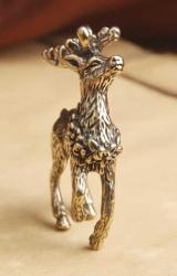 Pirinç Geyik Figürü – Mini Dekoratif Biblo