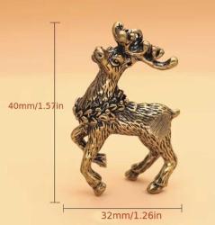 Pirinç Geyik Figürü – Mini Dekoratif Biblo