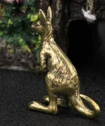 Pirinç Kanguru Figürü – Mini Dekoratif Biblo