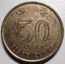 Hong Kong 1998 50 Cent Bauhinia Çiçeği Temalı