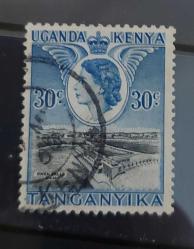 İngiliz sömürgesi Kenya -Uganda-Tanganika-damgalı