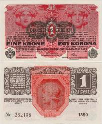 AVUSTURYA 1 KRON 1916 I. DÜNYA SAVAŞI DÖNEMİ ÇİLALTI.