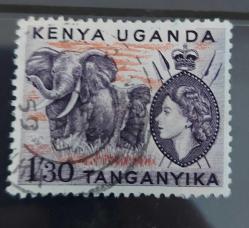 İngiliz sömürgesi Kenya -Uganda-Tanganika-damgalı