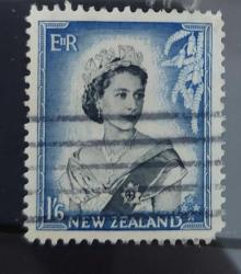 Yeni Zelanda 1953 Kraliçe Elizabeth  1 şilin Damgalı pul