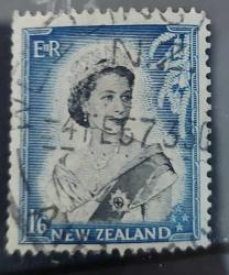 Yeni Zelanda 1953  Kraliçe Elizabeth 1 şilin - damgalı pul