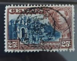 İngiliz sömürgesi Seylan 1938 - damgalı