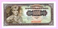 Yugoslavia 1000 Dinara 1963 p75 UNC (TK 19 510) ÇİL
