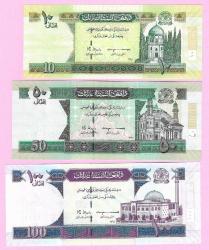 AFGHANISTAN  2002-2004 2019 10-50-100 AFGANIS UNC (TK 19 417) ÇİL