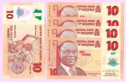 5x Nigeria 10 Naira 2024 P 39 Polymer UNC  ÇİL