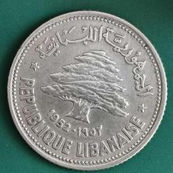 LOT.18 » LÜBNAN  1952     50 PIASTRES    GÜMÜŞ  5  GRAM
