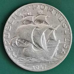 LOT.3 » PORTEKİZ  1947    2,50 ESCUDOS    GÜMÜŞ  3,5  GRAM