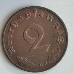 NAZİ  ALMANYA  1937 D    2    PFENNIG