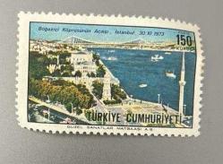 Türk Pulu - Turkish Stamp -  Postadan Geçmiş Pul Filateli - BOĞAZİÇİ KÖPRÜSÜNÜN AÇILIŞI ( 30.10.1973 )TEMALI PUL, 150 KURUŞ - Türkiye Cumhuriyeti - NOSTALJİK DOĞUM GÜNÜ HEDİYESİ