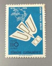 Türk Pulu - Turkish Stamp -  Postadan Geçmiş Pul Filateli - DUNYA POSTA BİRLİGİ  (1874-1974) TEMALI PUL, 110 KURUŞ - Türkiye Cumhuriyeti - NOSTALJİK DOĞUM GÜNÜ HEDİYESİ