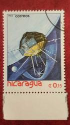 LOT.14 » 1982 YILI NİKARAGUA SATELAITE UYDUSU BANDALETLİ   DAMGALI ŞARNİYERSİZ