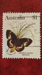 1981 YILI AVUSTURALYA KELEBEKLER  DAMGALI ŞARNİYERSİZ