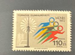 Türk Pulu - Turkish Stamp -  Postadan Geçmiş Pul Filateli - 1972 MÜNİH OLİMPİYATLARI TEMALI PUL, 110+25 KURUŞ - Türkiye Cumhuriyeti - NOSTALJİK DOĞUM GÜNÜ HEDİYESİ