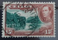 İngiliz sömürgesi Seylan 1938 - damgalı