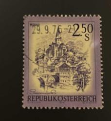 Avusturya Pulu - Österreich Austria Stamp - Postadan Geçmiş Pul Filateli- 29 Eylül 1976 - Damgalı - AVUSTURYA MURAU TEMALI PUL, 2.50 PARA - YABANCI PULLAR - NOSTALJİK DOĞUM GÜNÜ HEDİYESİ
