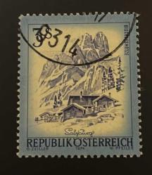 Avusturya Pulu - Österreich Austria Stamp - Postadan Geçmiş Pul Filateli -  Damgalı - Dmagalı -  Bischofsmütze Dağı Temalı Pul, 3 PARA - YABANCI PULLAR - NOSTALJİK DOĞUM GÜNÜ HEDİYESİ
