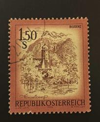 Avusturya Pulu - Österreich Austria Stamp - Postadan Geçmiş Pul Filateli - Damgalı - BLUDENZ ŞEHRİ TEMALI PUL, 1.50 PARA - YABANCI PULLAR - NOSTALJİK DOĞUM GÜNÜ HEDİYESİ