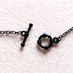 Şaman Kam Davulu Bakır Kolye, Siyah metal zincirli Model: ŞMN-KLY-2 , özel klipsli