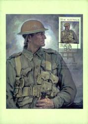 2020 Avustralya SAVAŞI ASKER Hilda Rix Nicholas çizimi Maximum Kartpostal İlk Gün Damgalı
