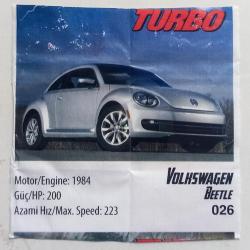 Volkswagen Beetle Araba Turbo Sakız Kağıdı No 26