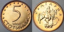 BULGARİSTAN 5 STOTİNKİ 2000 ÇİL.